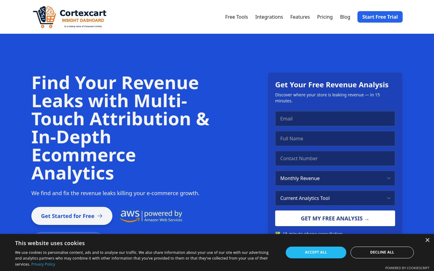 Cortexcart Insight Dashboard Homepage