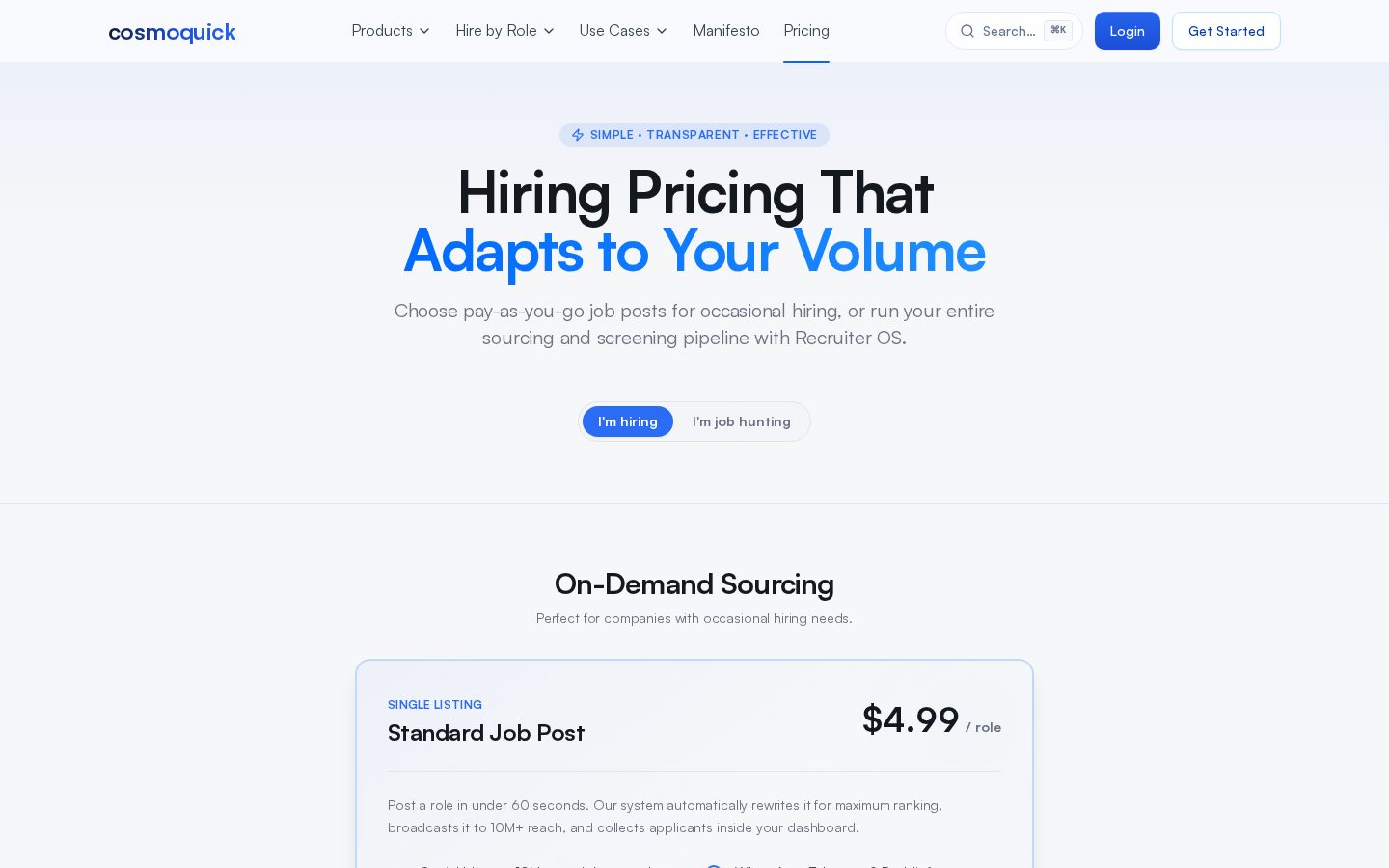 Cosmoquick Pricing