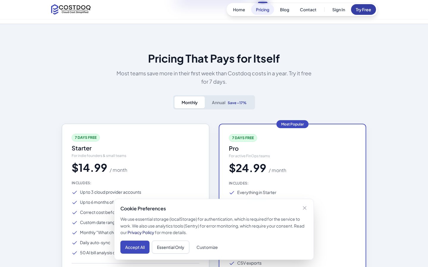 Costdoq Pricing