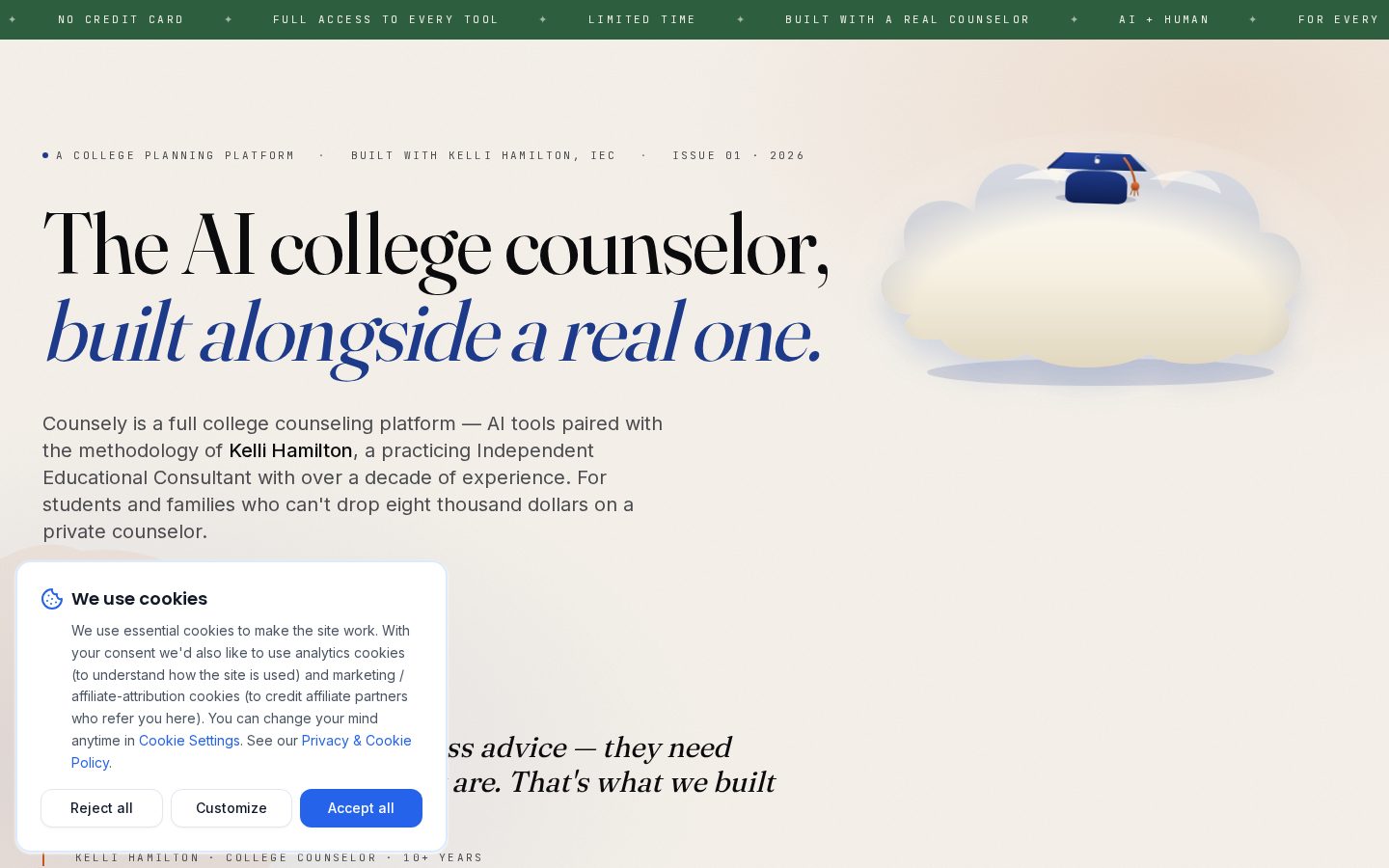 Counsely Homepage