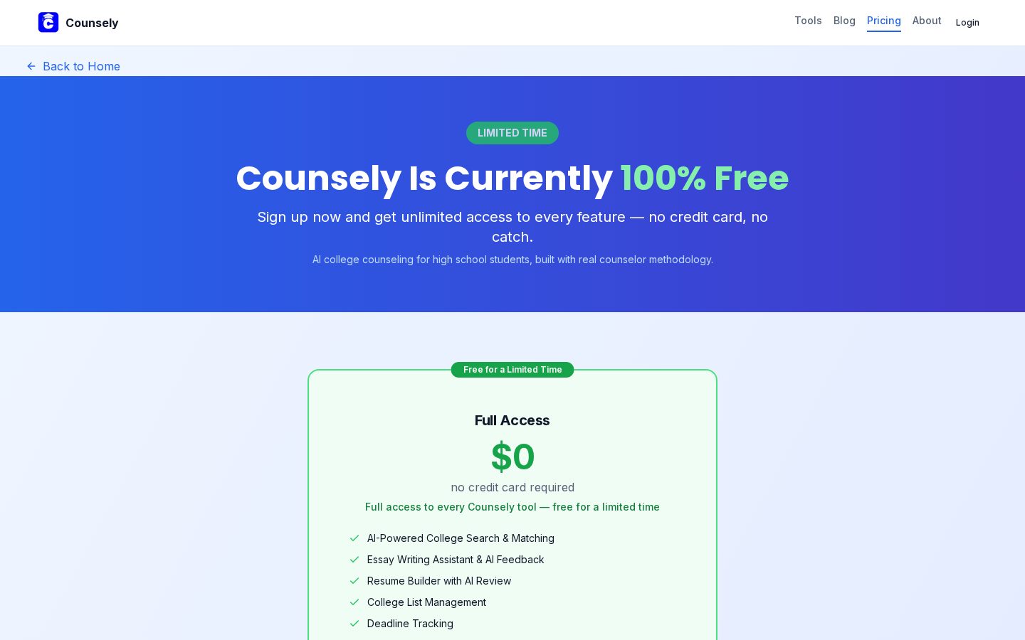 Counsely Pricing