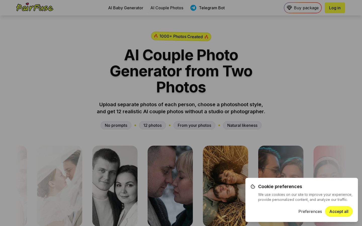 Couple Photo Merger Homepage