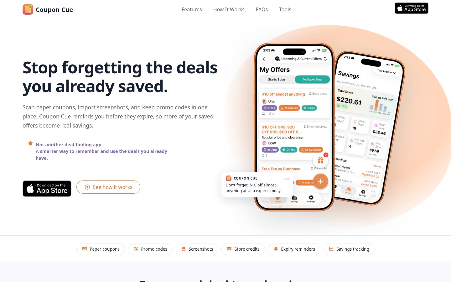 Coupon Cue Homepage