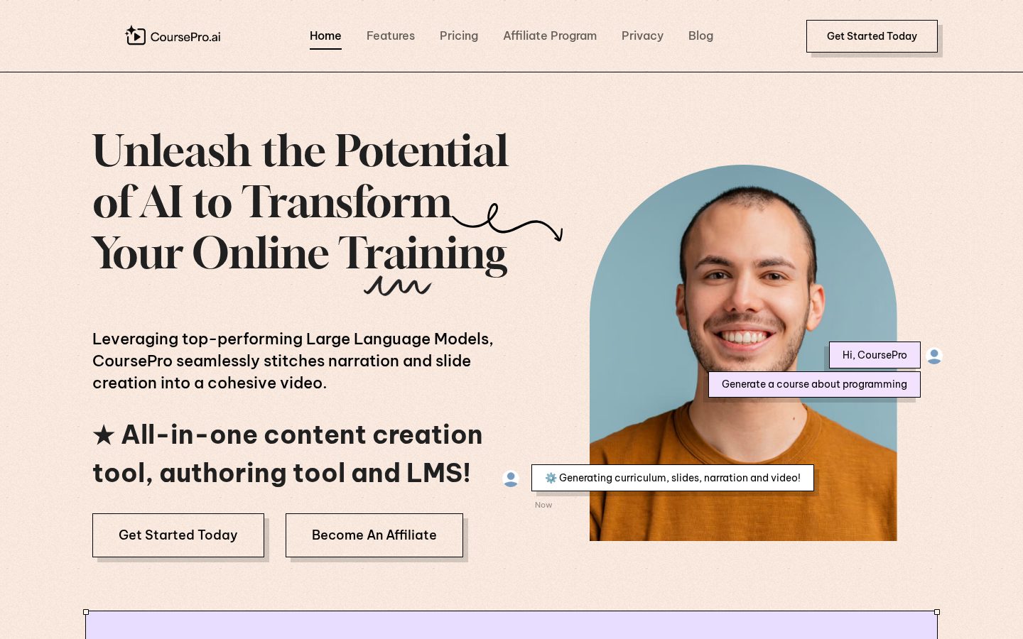CoursePro.Ai Homepage