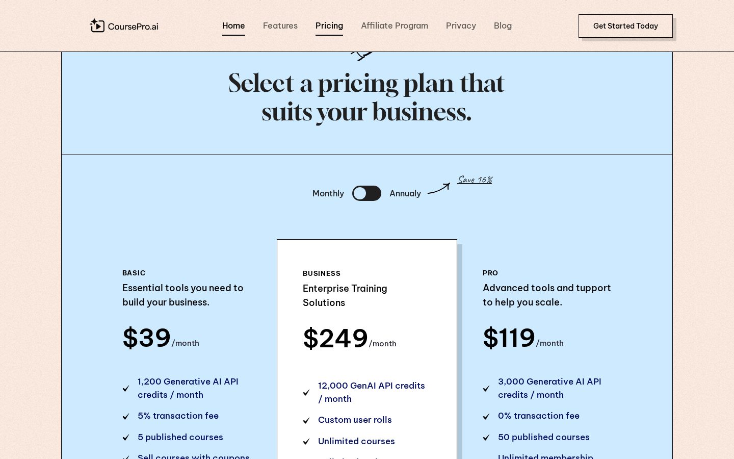 CoursePro.Ai Pricing