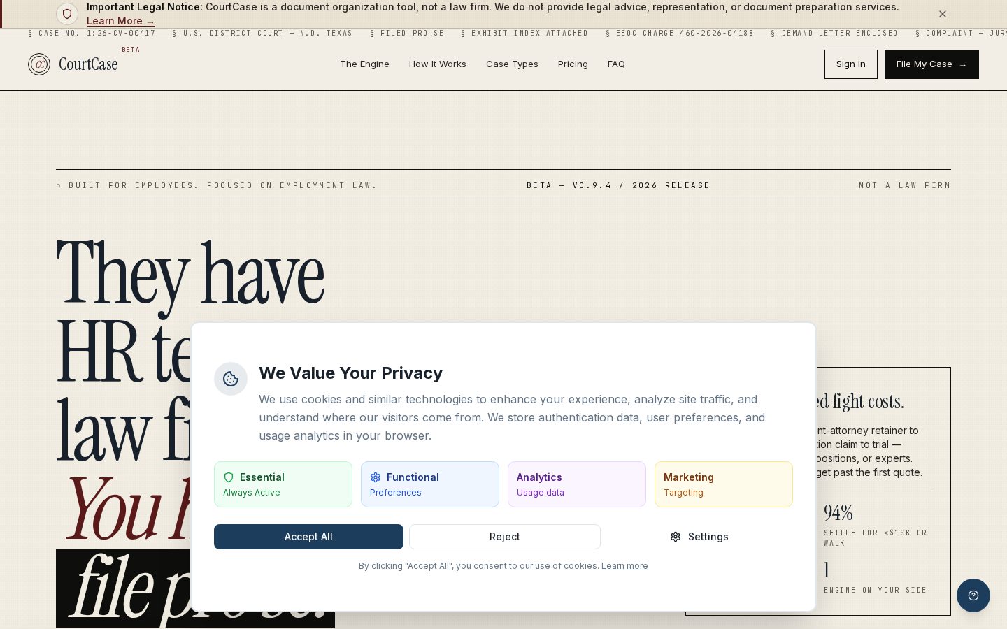 CourtCase Homepage