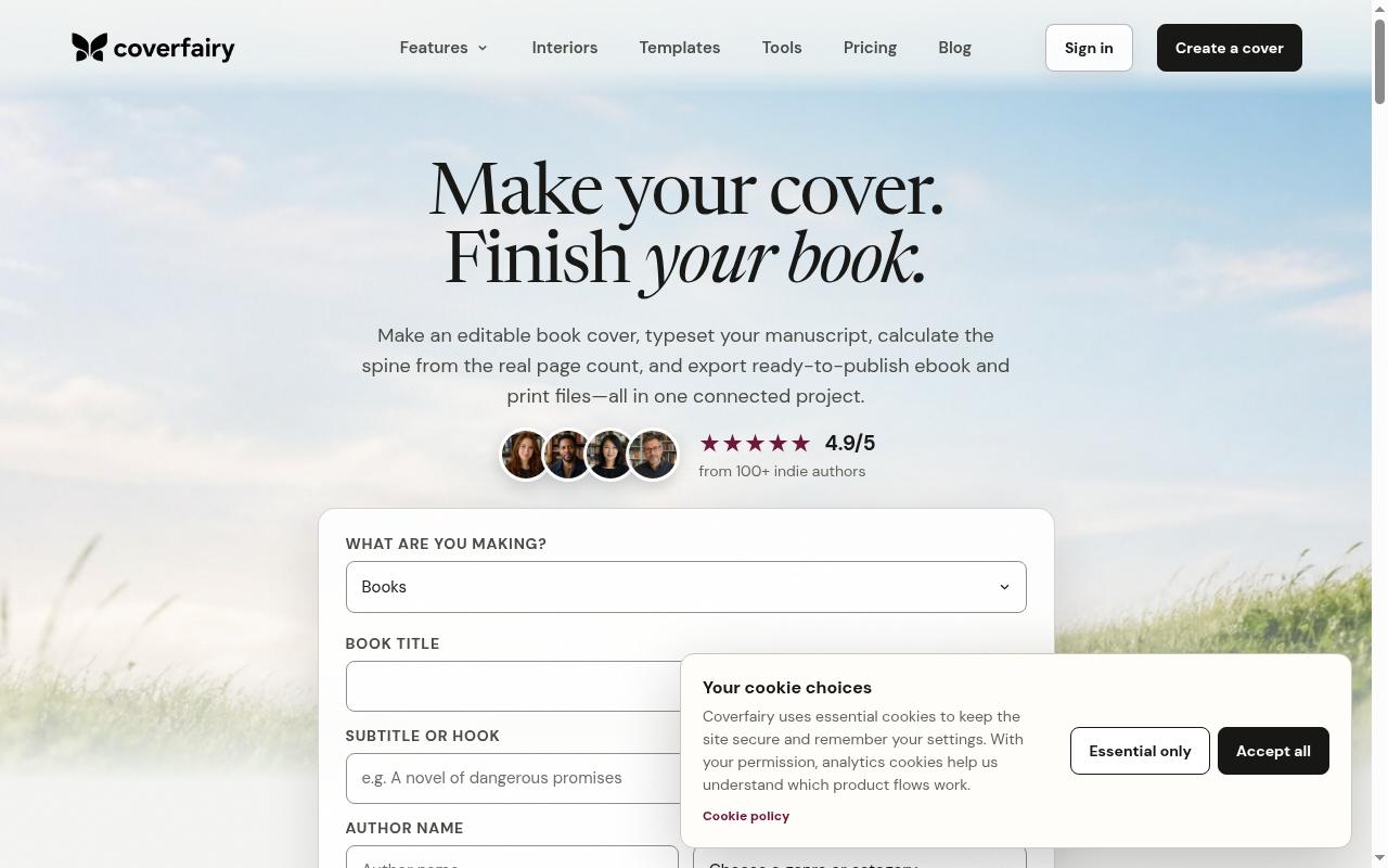 Coverfairy Homepage