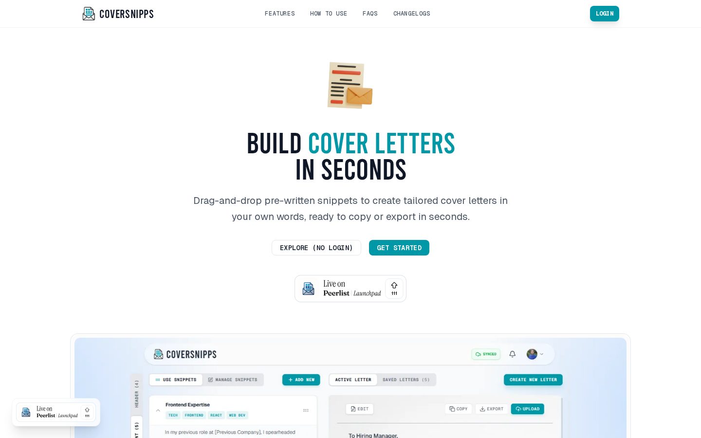 CoverSnipps Homepage