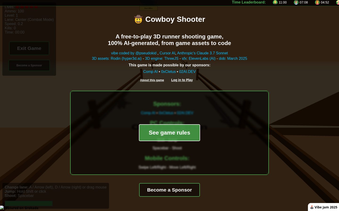 Cowboy Shooter Homepage