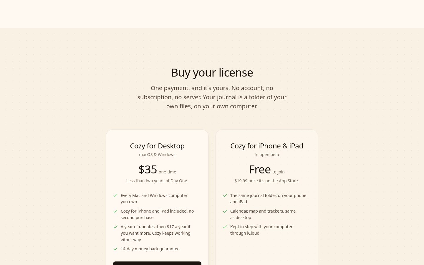 Cozy Pricing