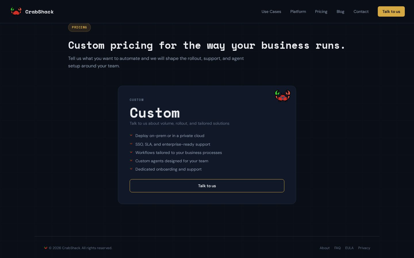 CrabShack AI Pricing