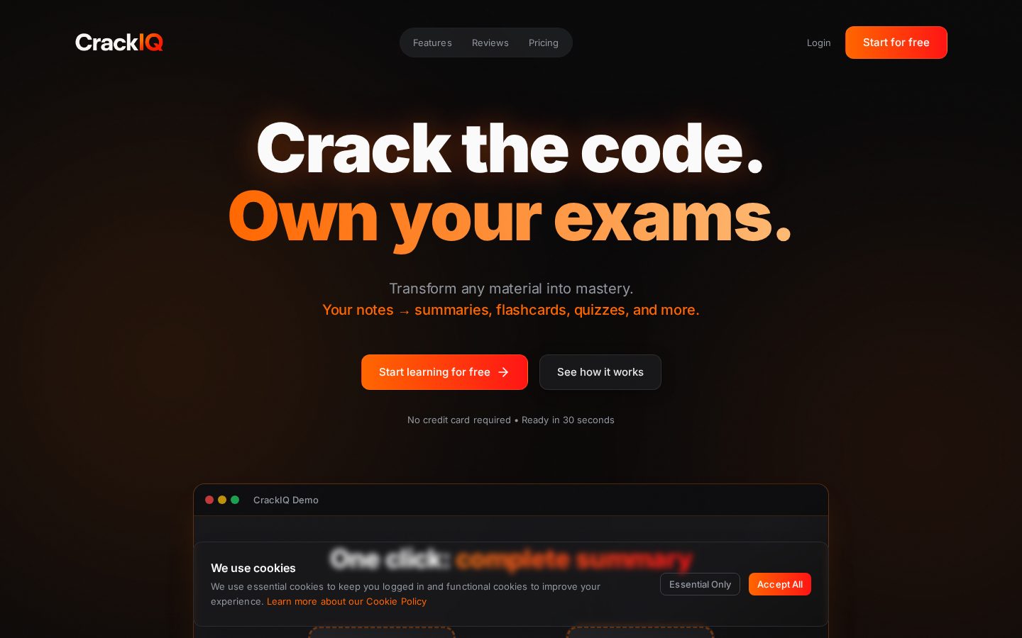 CrackIQ Homepage