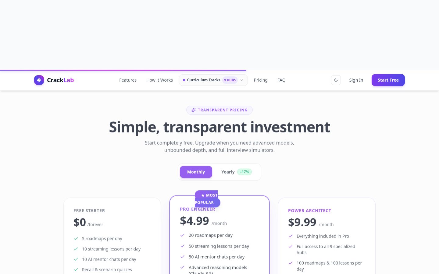 CrackLab Pricing