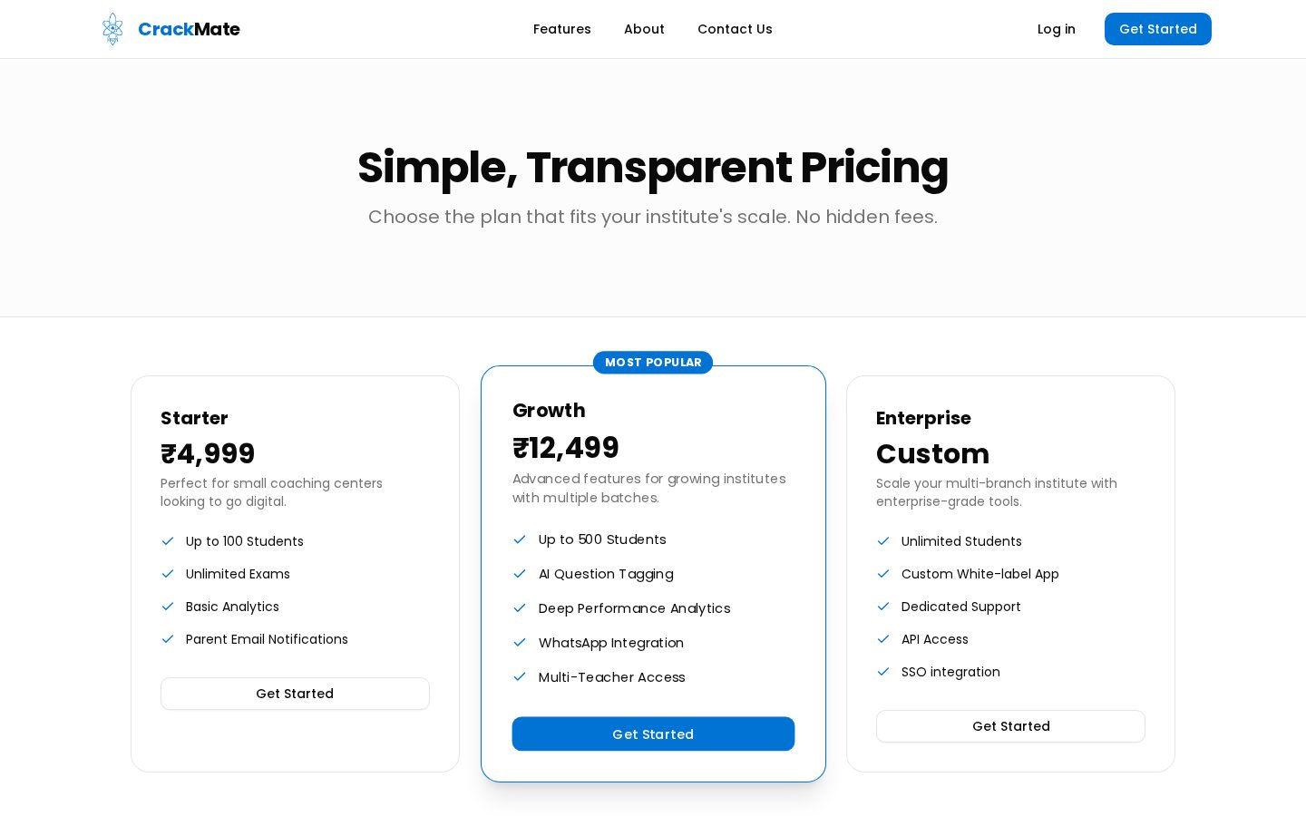 Crackmate.in Pricing
