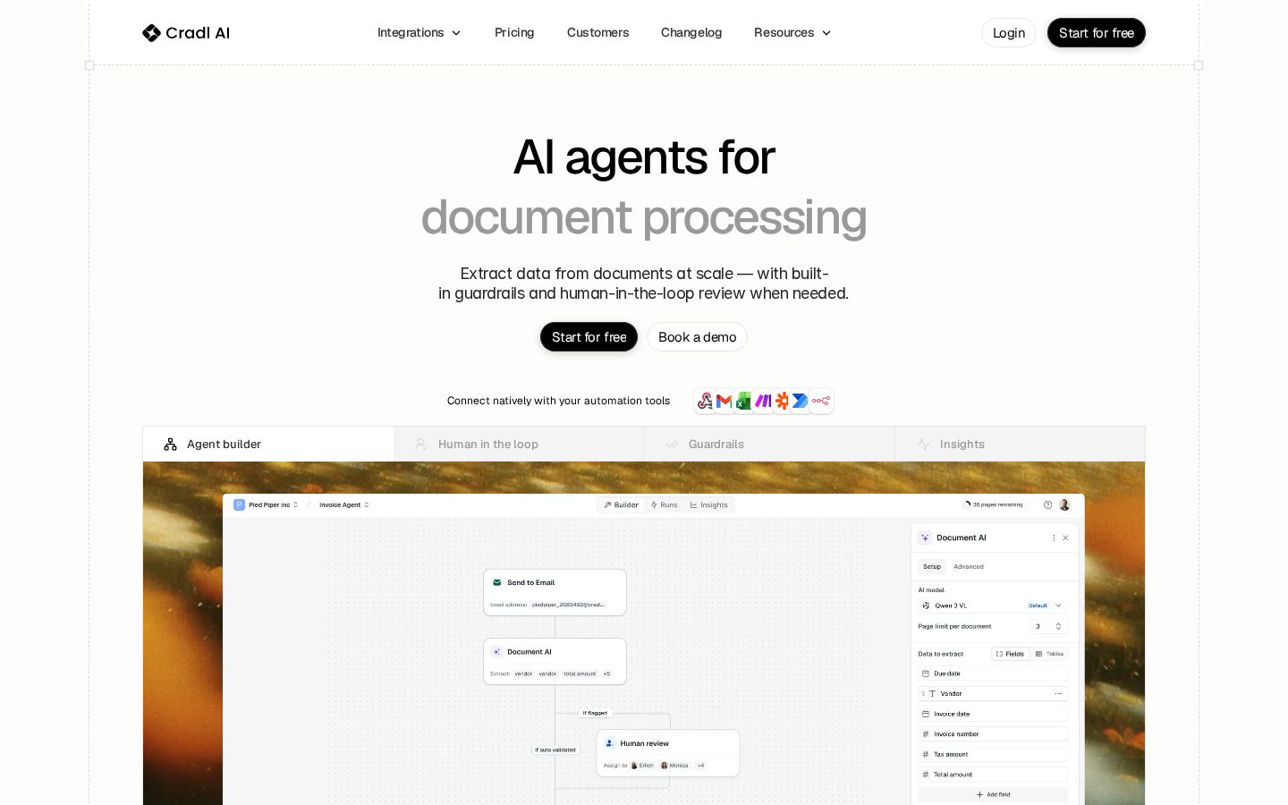 Cradl AI Homepage