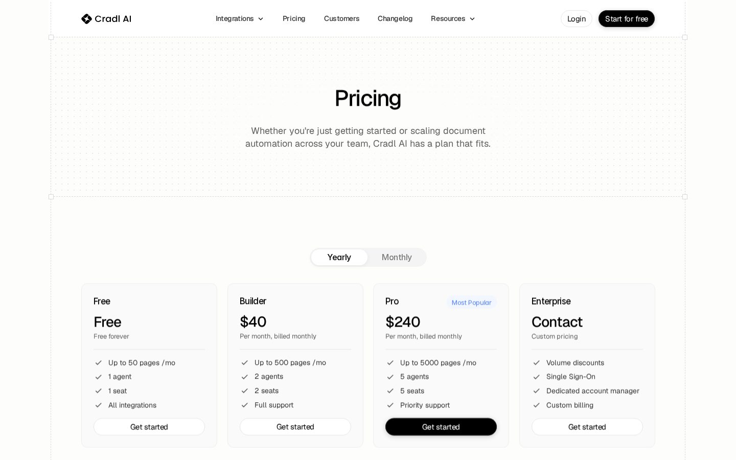 Cradl AI Pricing