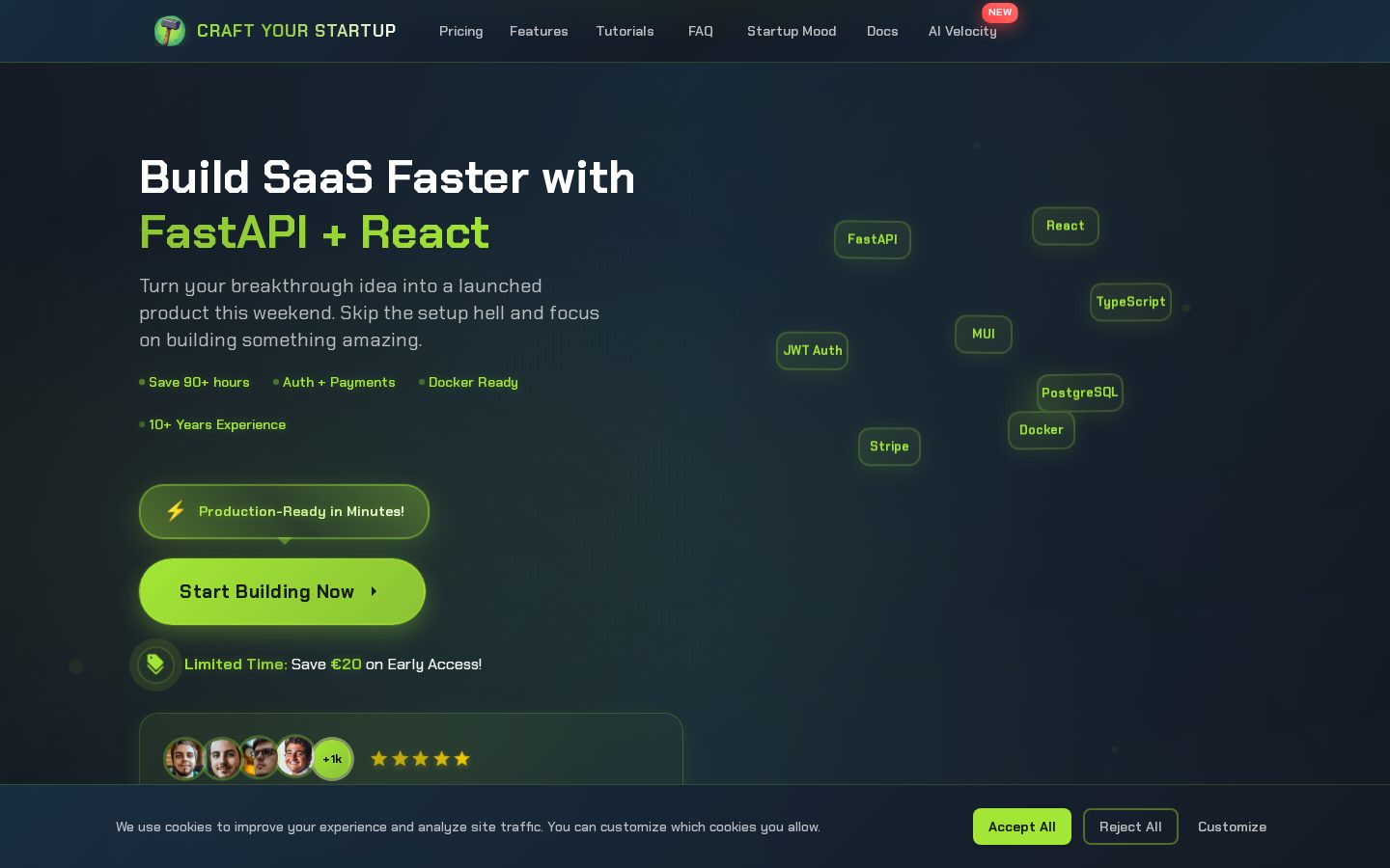 Craft Your Startup Homepage
