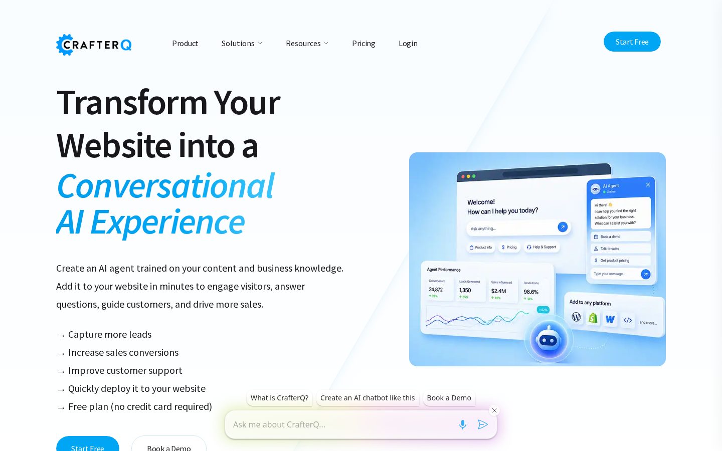 CrafterQ AI Homepage