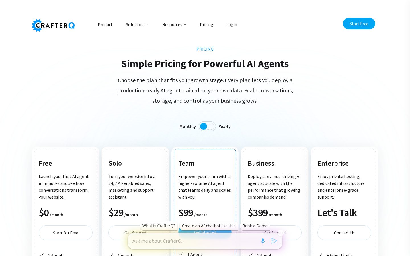 CrafterQ AI Pricing
