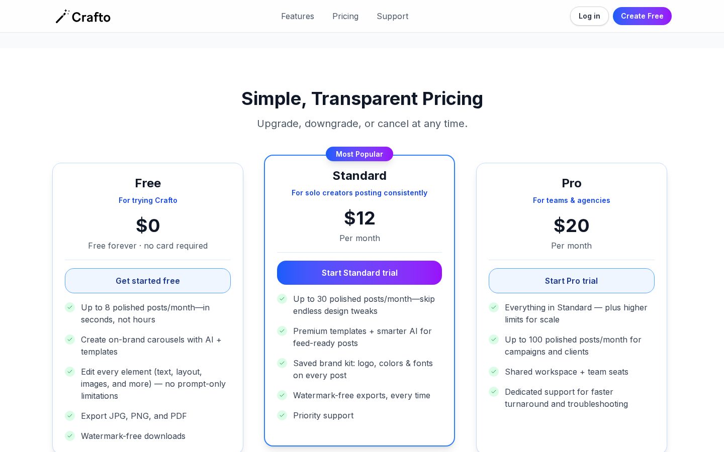Crafto Pricing
