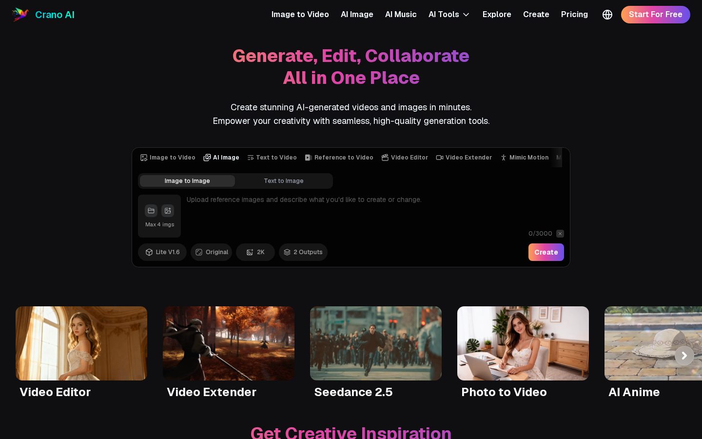 Crano AI Homepage