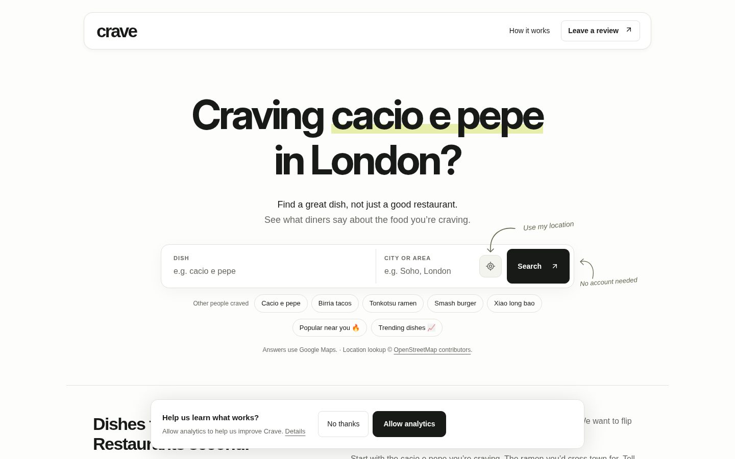 Crave Homepage