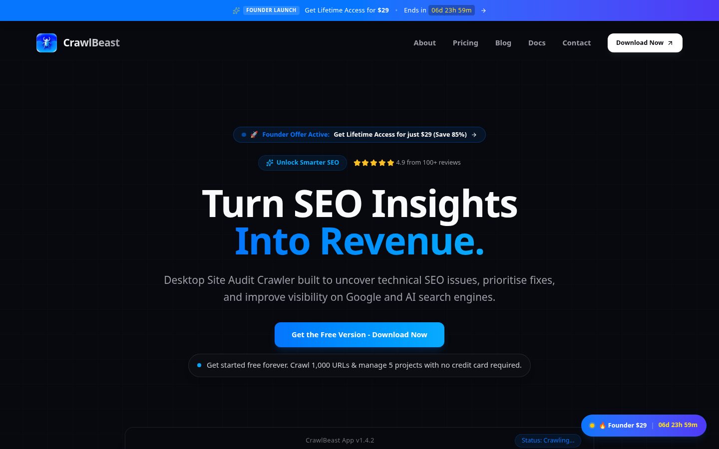CrawlBeast Homepage