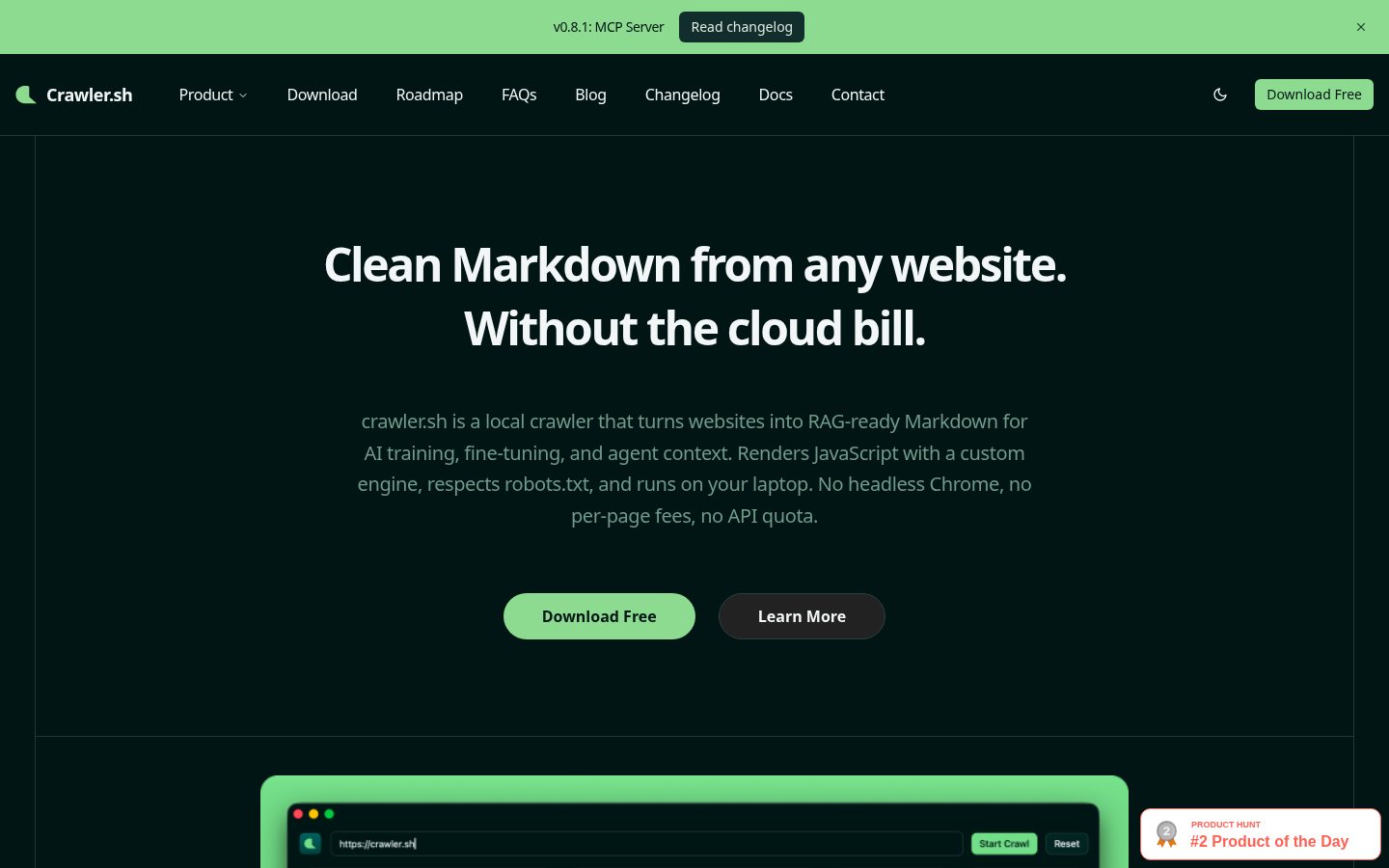 Crawler.sh Homepage