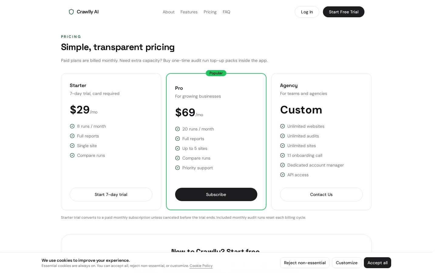Crawlly Pricing