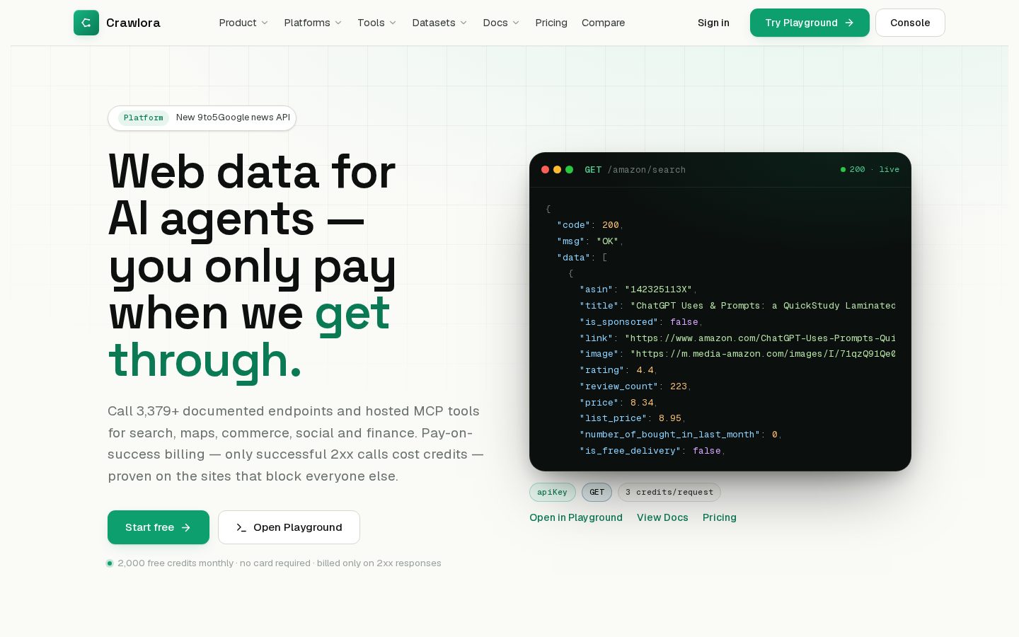 Crawlora Homepage