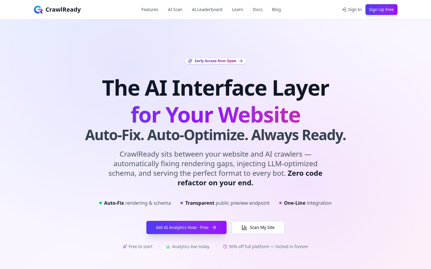 CrawlReady Homepage