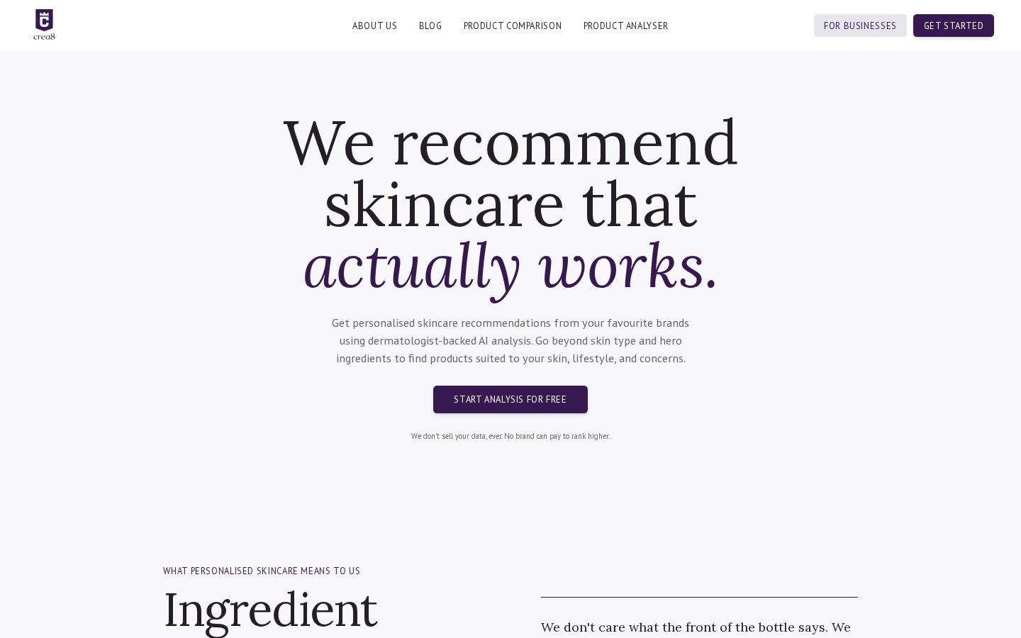 Crea8 Homepage