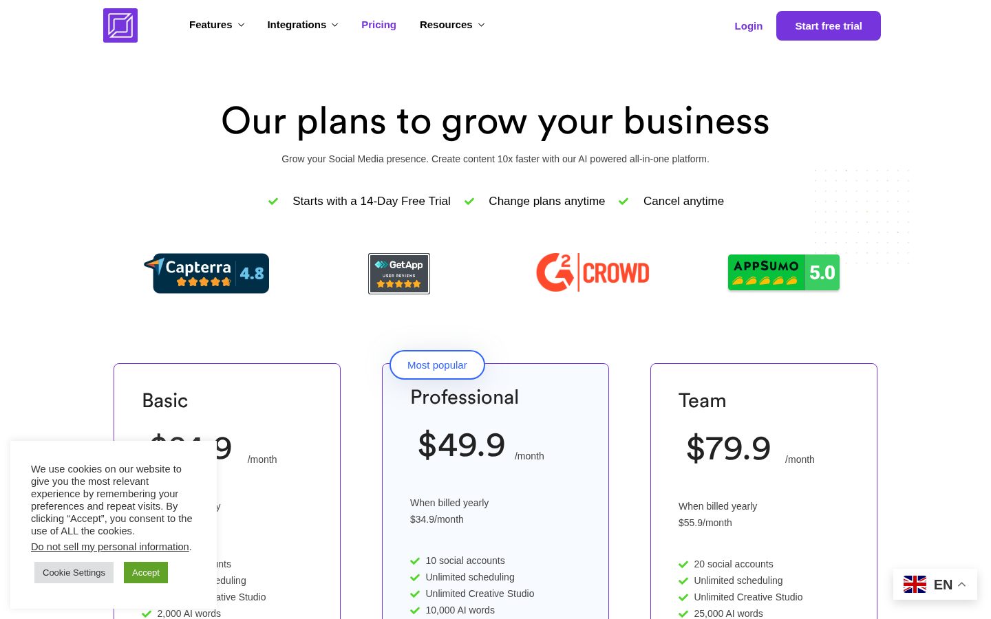 Creasquare Pricing