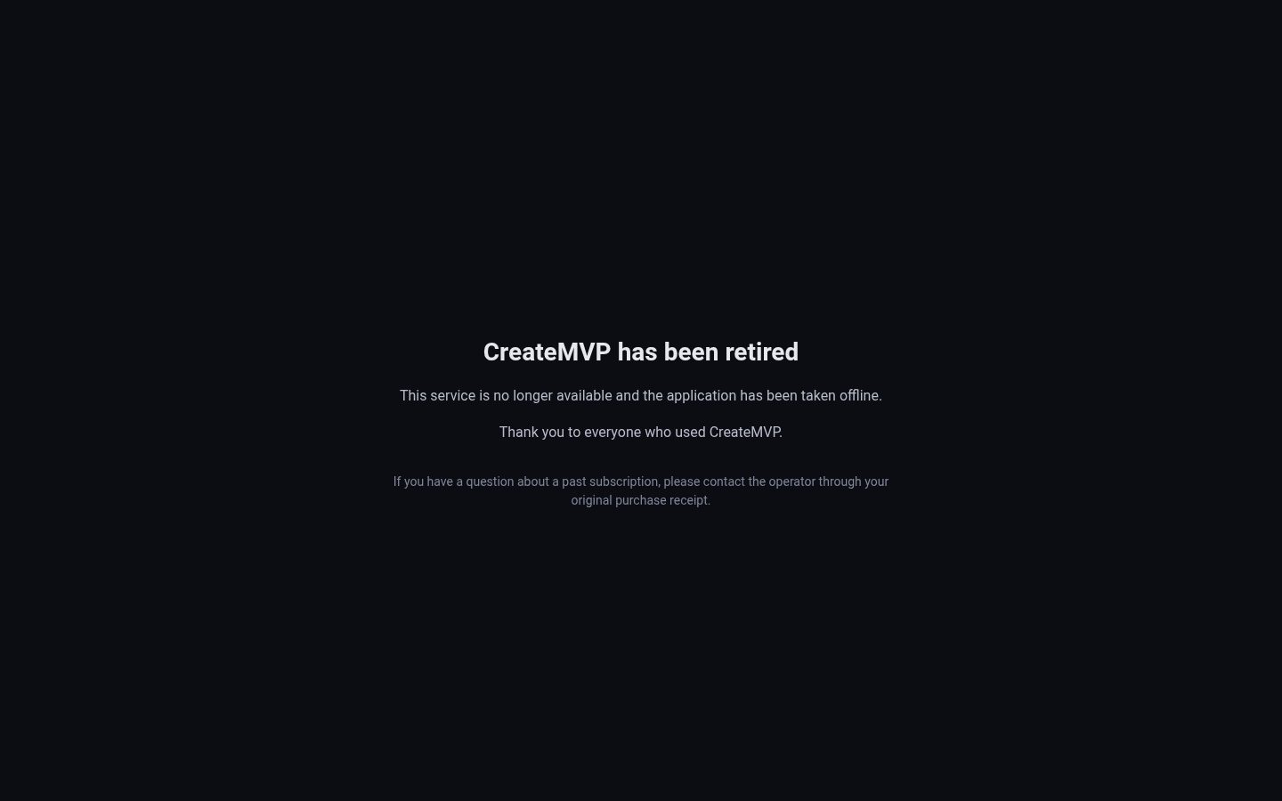 CreateMVP Homepage
