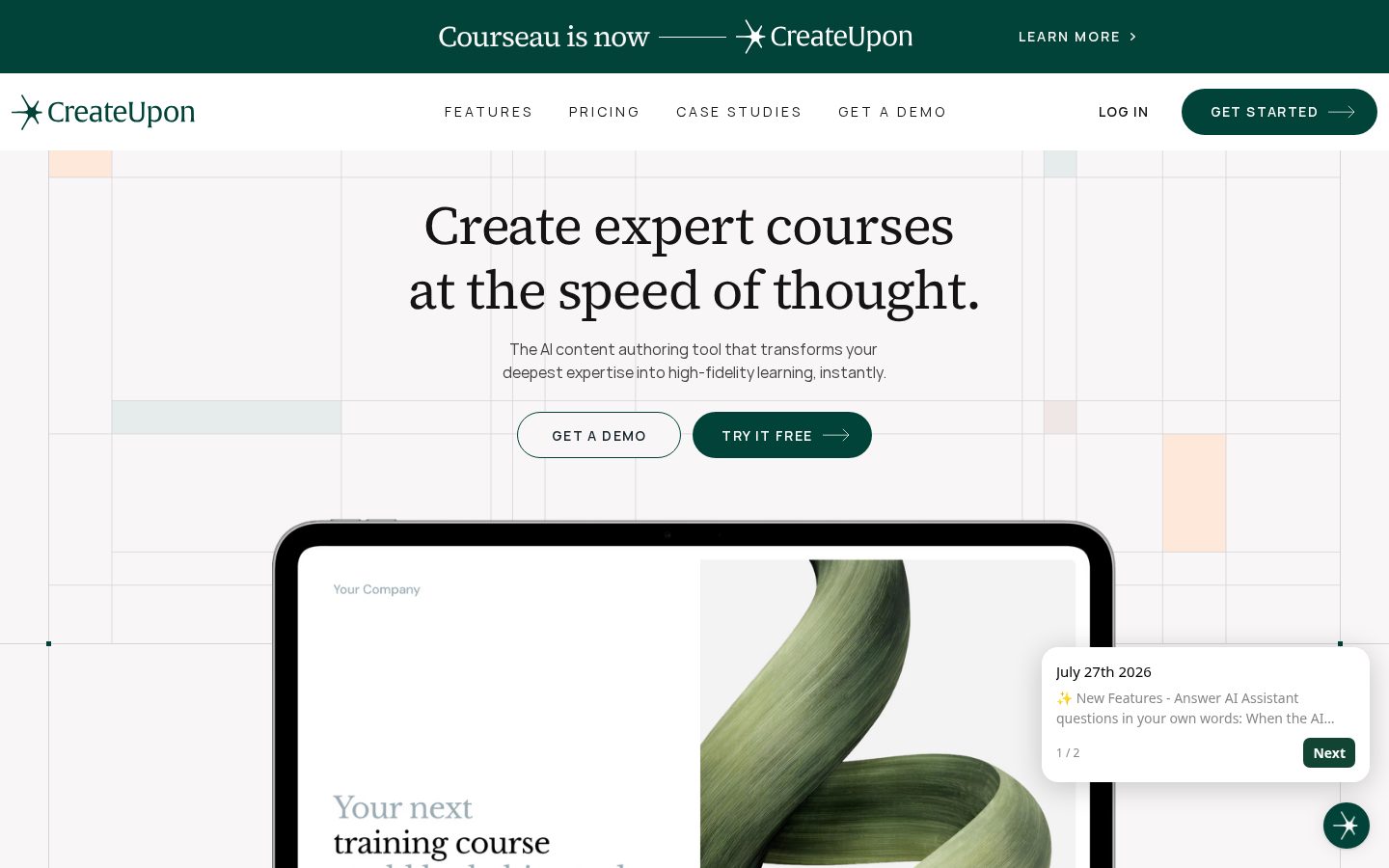 CreateUpon Homepage