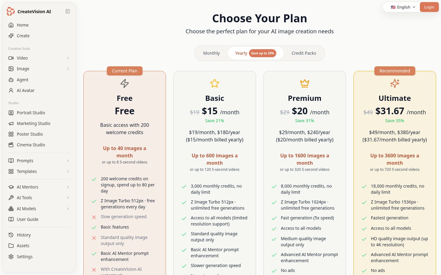 CreateVision AI Pricing