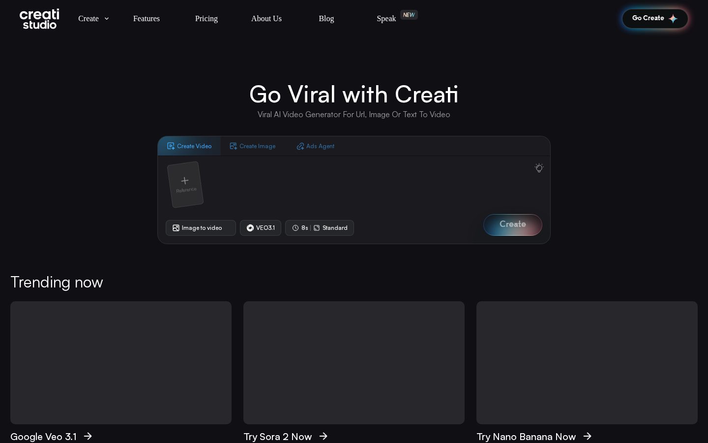 Creati Studio Homepage