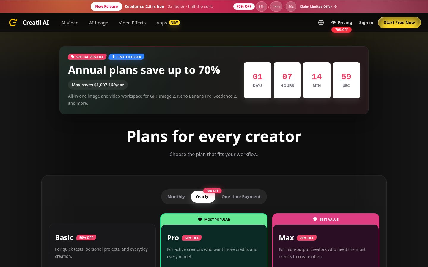 Creatii AI Pricing