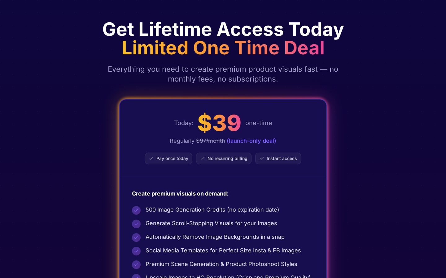 Creativio Pricing