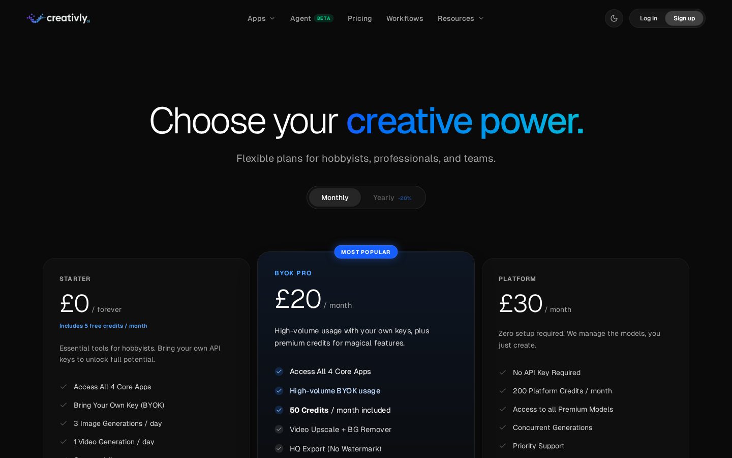 Creativly.ai Pricing