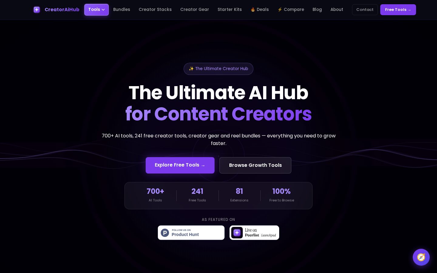 CreatorAiHubIO Homepage