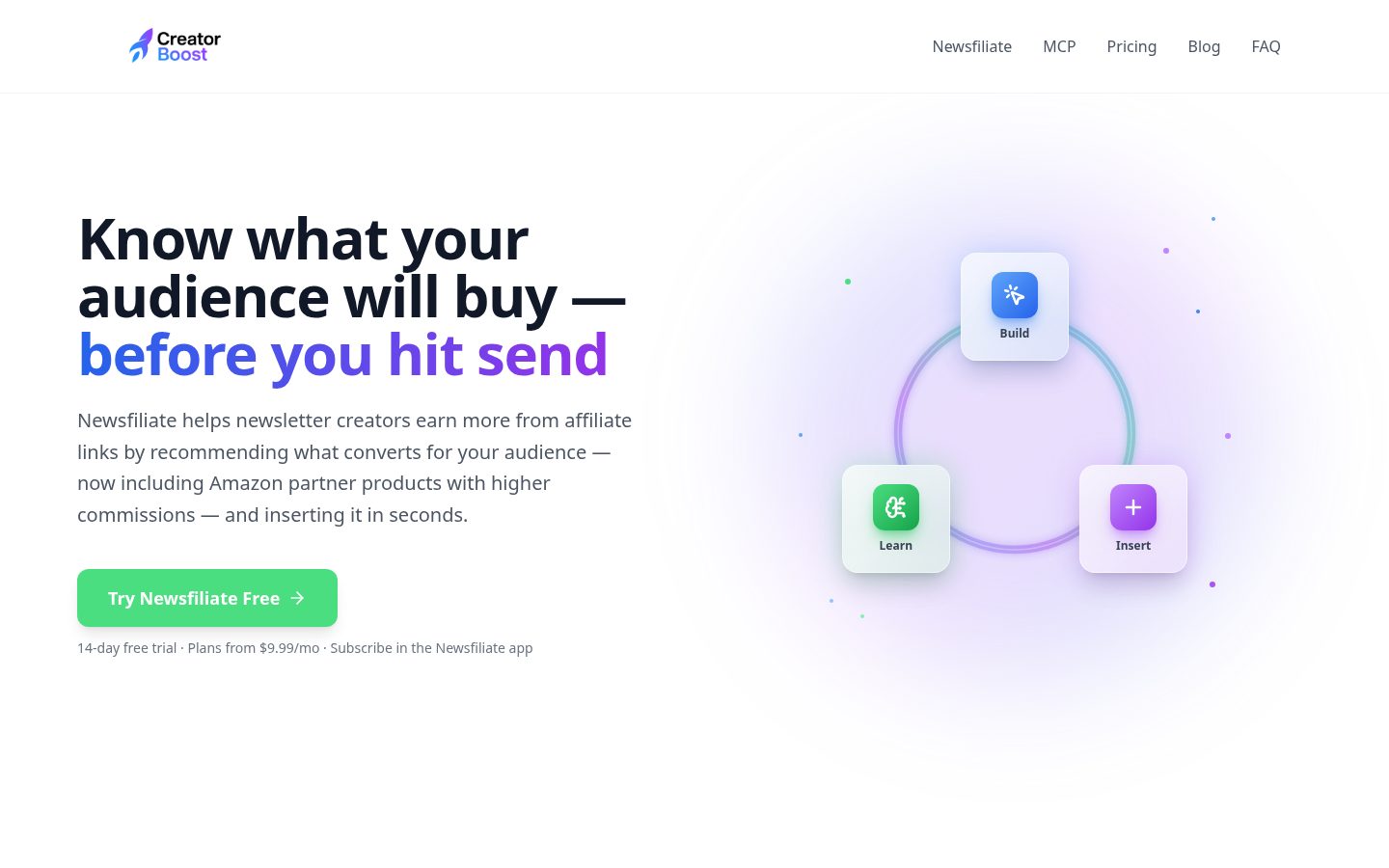 Creatorboost Homepage