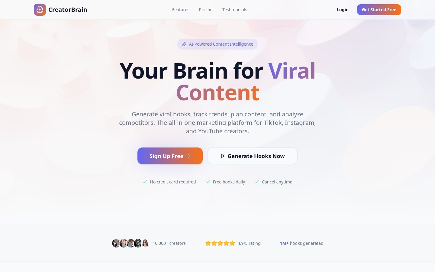 CreatorBrain Homepage