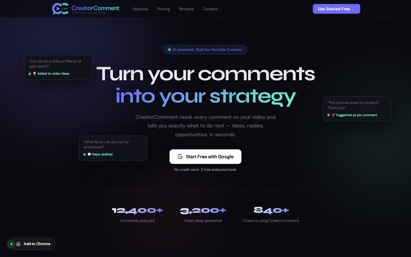 CreatorComment Homepage