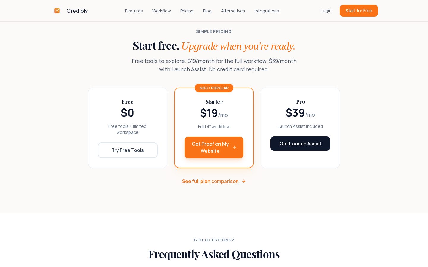 Credibly Pricing