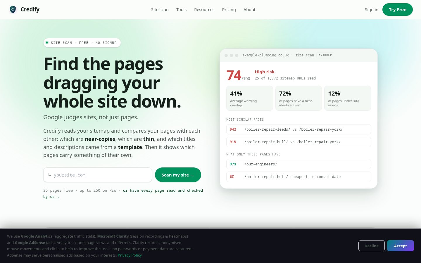 Credify Homepage