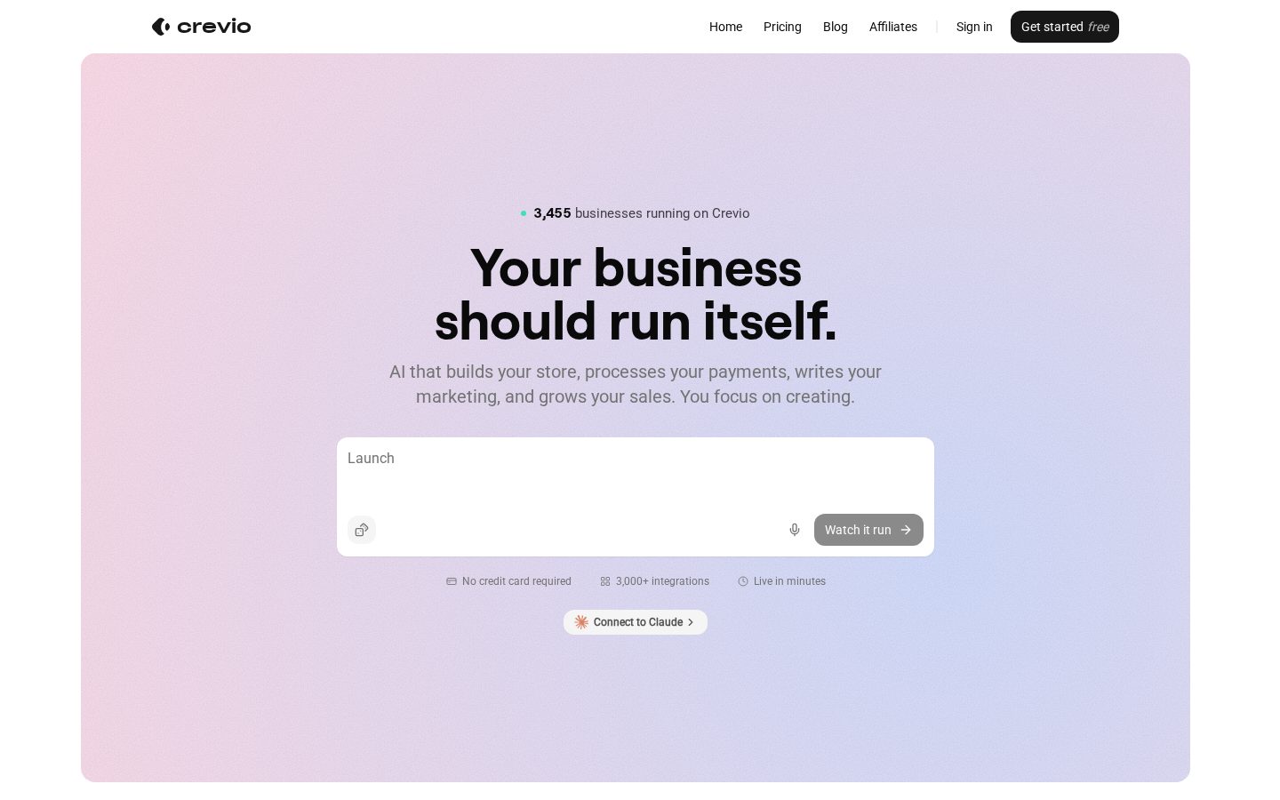 Crevio Homepage