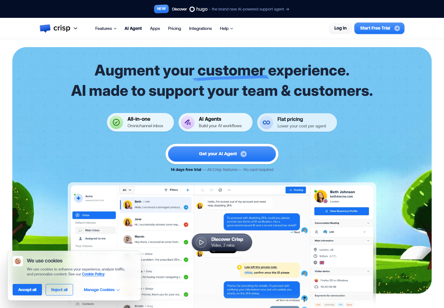 Crisp homepage