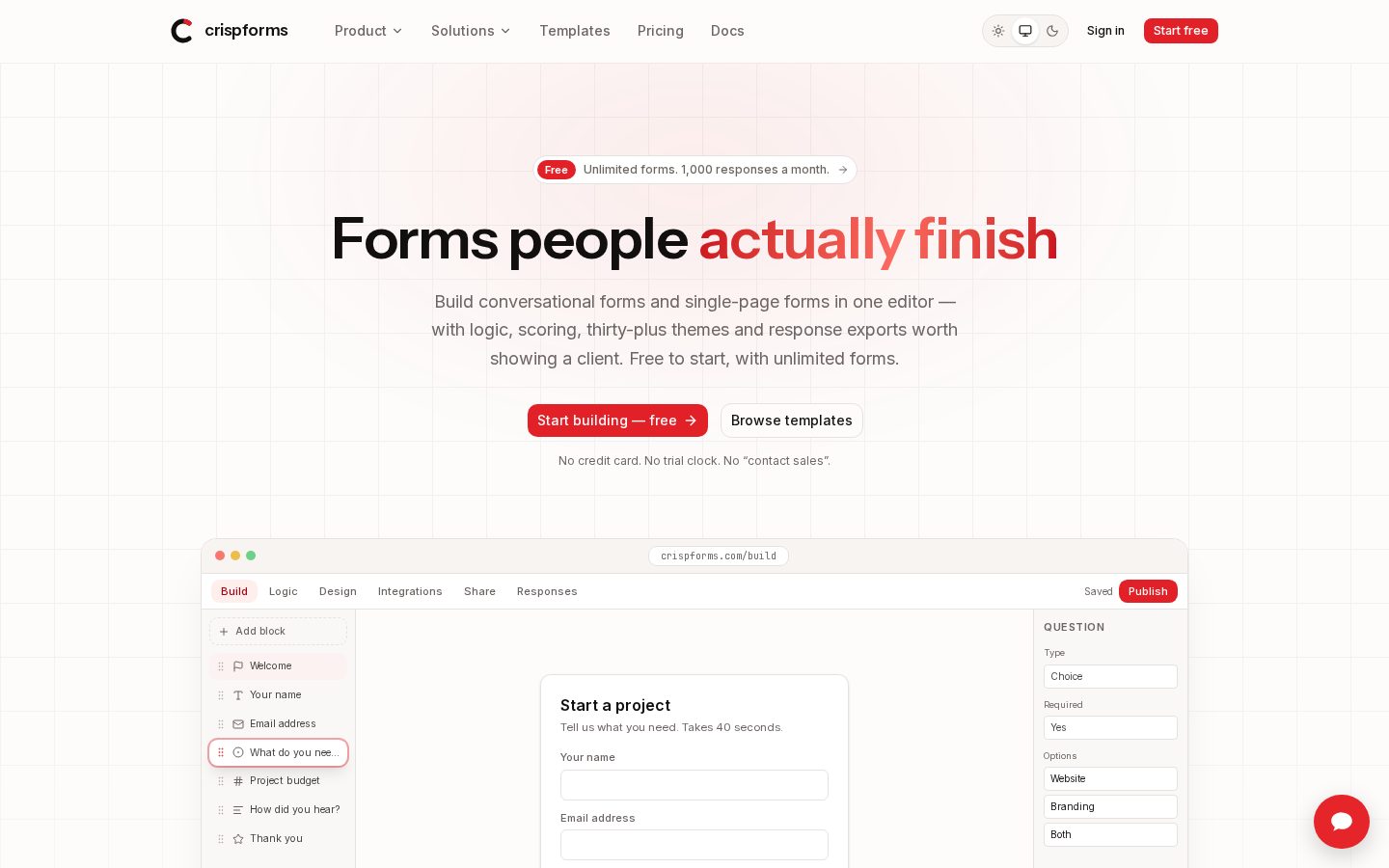 CrispForms Homepage