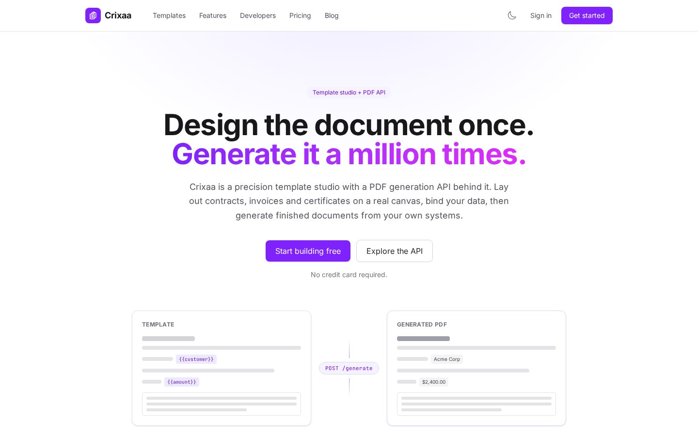 Crixaa Homepage